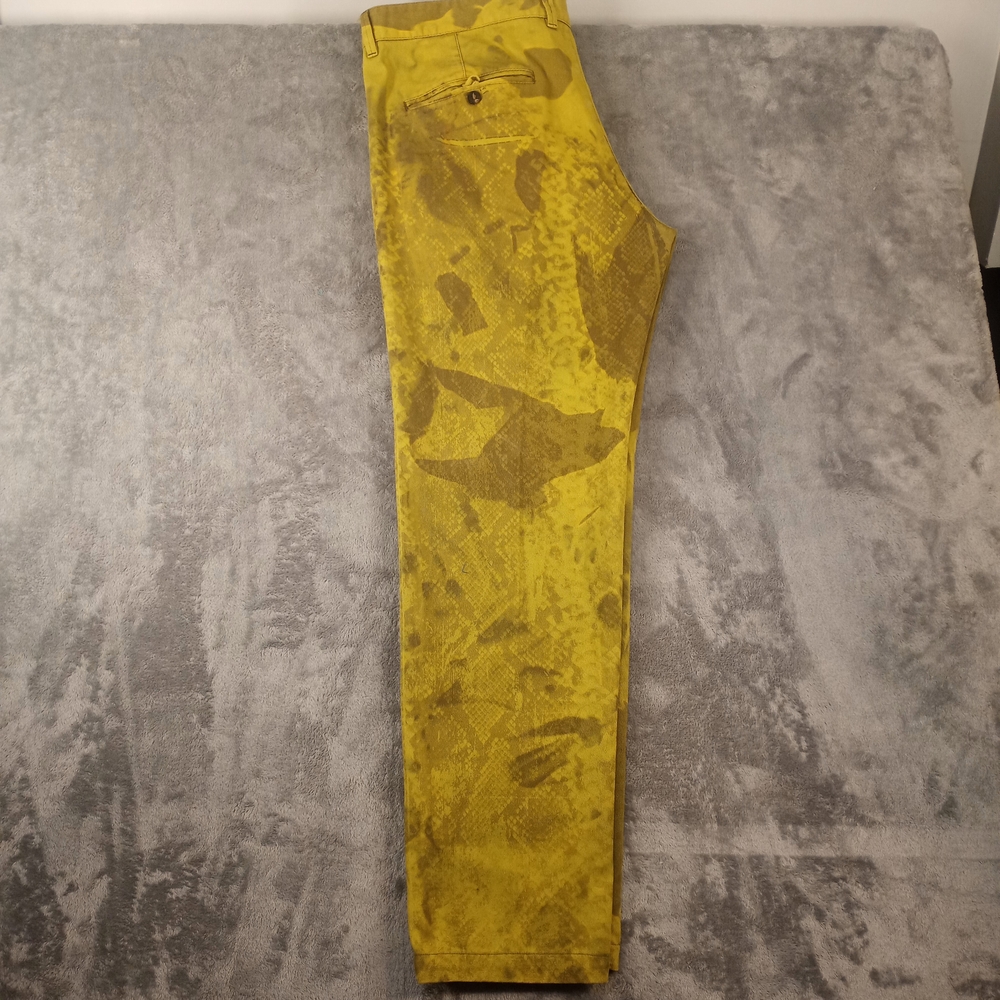 Just Cavalli men's jeans, Size 36, Yellow Lemon brown spash Distressed print - Picture 3 of 16